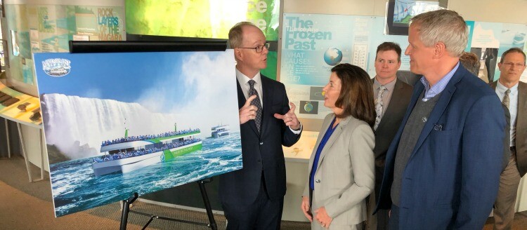 Maid of the Mist President Christopher M. Glynn with the pitch