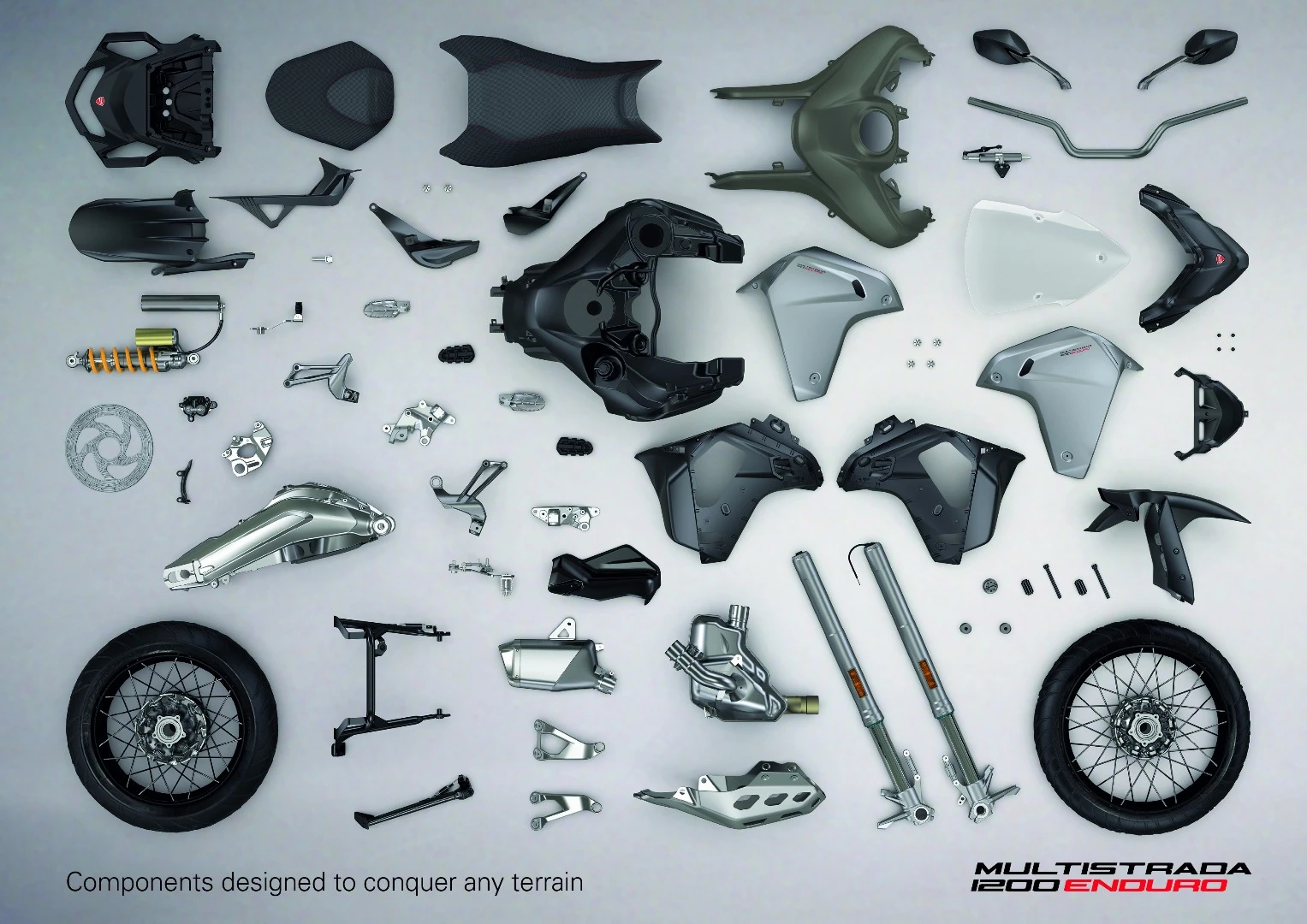 A look at some of the new pieces Ducati created for the Enduro