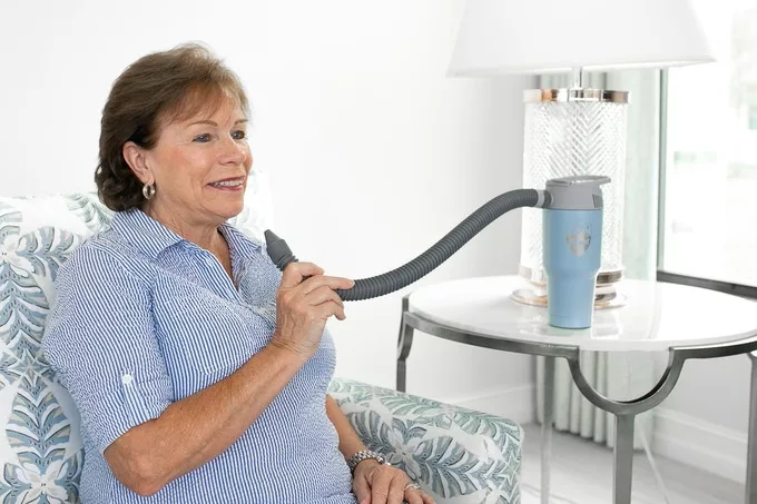 Airwirl's extendable tapered "air tube" provides cooling relief exactly where you need it