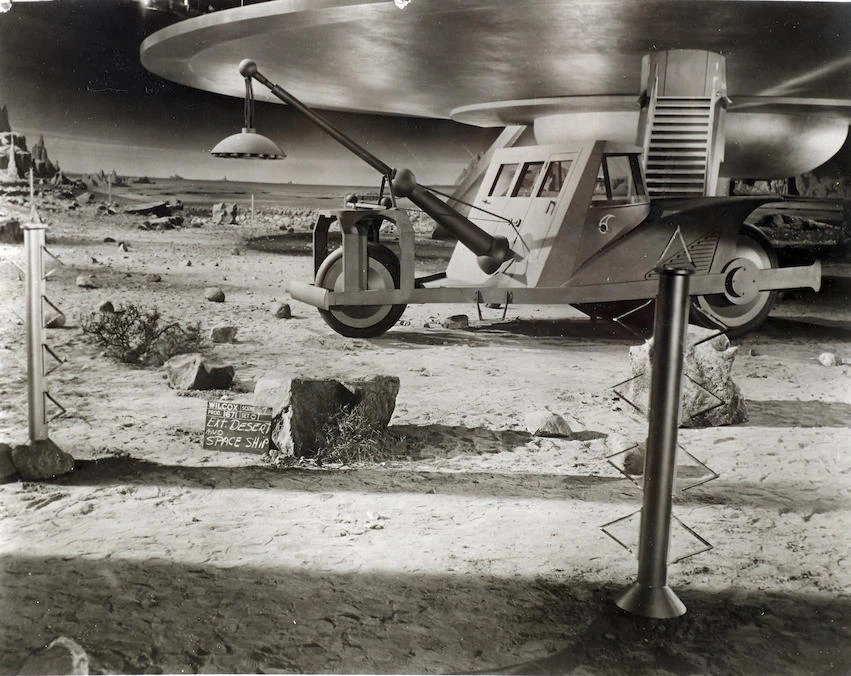 Production still showing force field posts