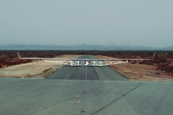 Because Aquila is designed to be as light as possible, it doesn't carry typical takeoff and landing gear