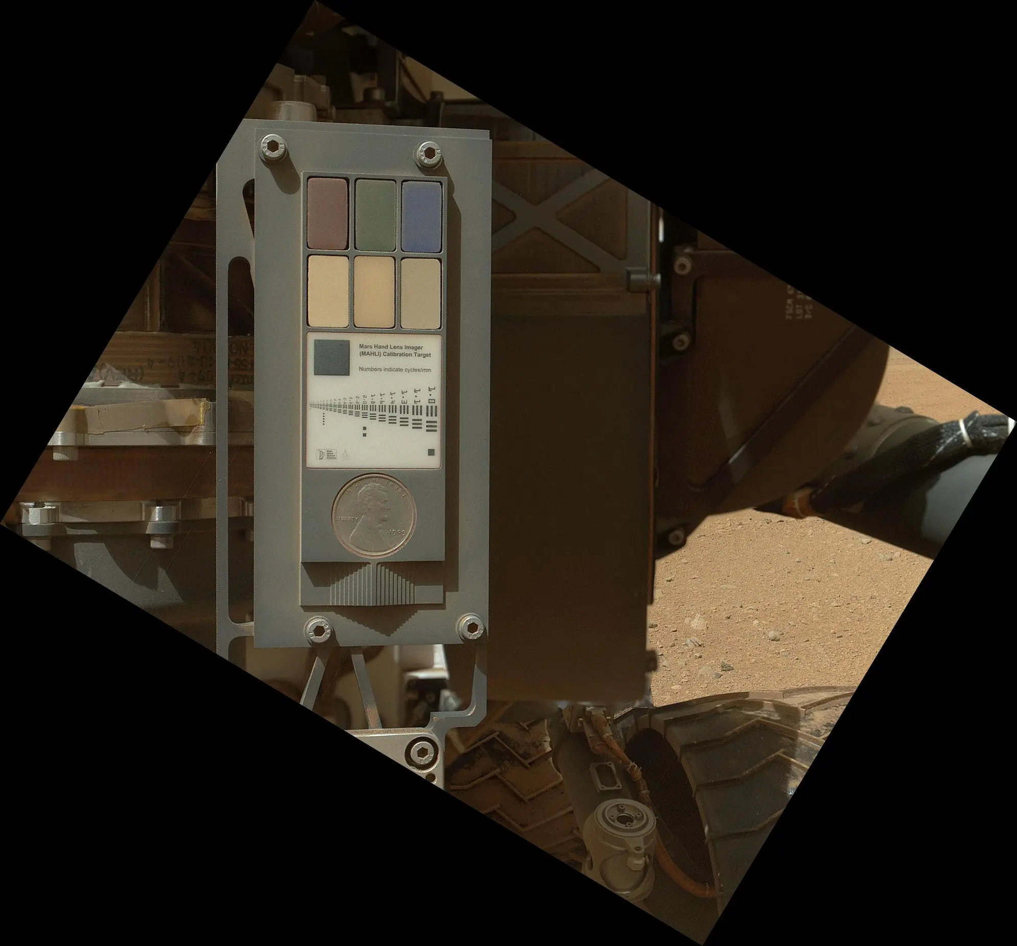 Image calibration target (Image: NASA/JPL-Caltech/Malin Space Science Systems)