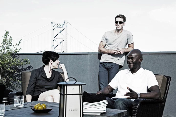 Audiovox has released a new range of digital speakers that can also light up your outdoor living area