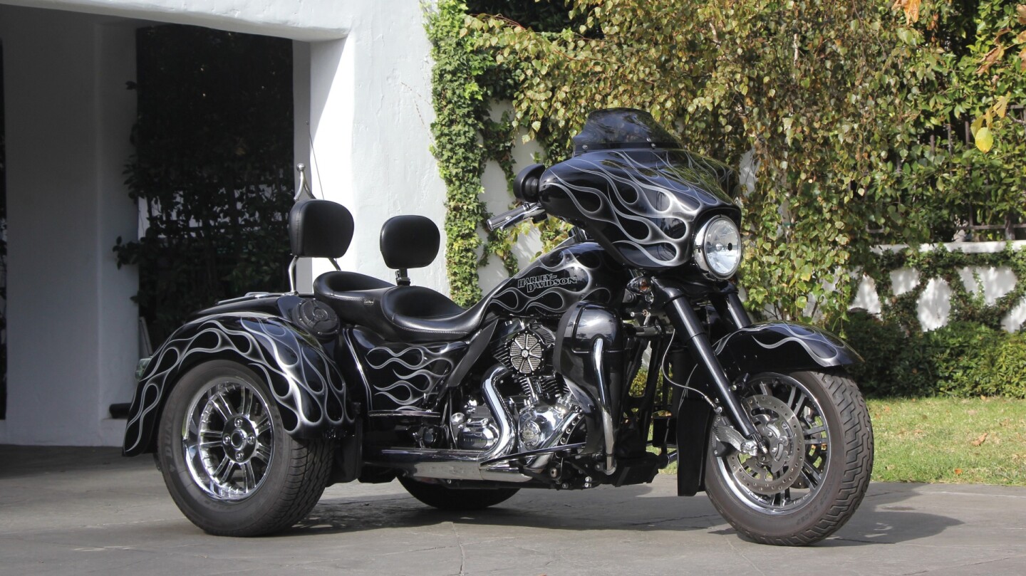 Formerly the property of the French Elvis, Johnny Hallyday, this custom Harley-Davidson Trike had less than 6,000 miles on the clock and sold with imagery of Hallyday riding it with his wife, Laeticia. It fetched $73,520 (€ 60,000)