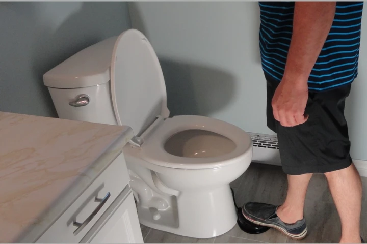 The Toilet Foot uses air from this pedal to inflate a balloon in the tank that lifts the flapper