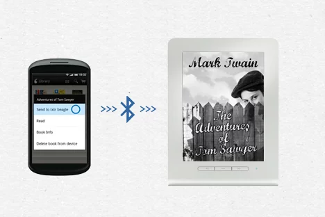 All eBooks are downloaded through Bluetooth from an Android device using the txtr app