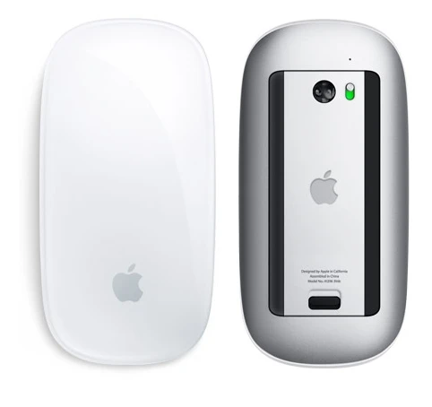 The Magic Mouse has a multi-touch surface on top, aluminum on the bottom