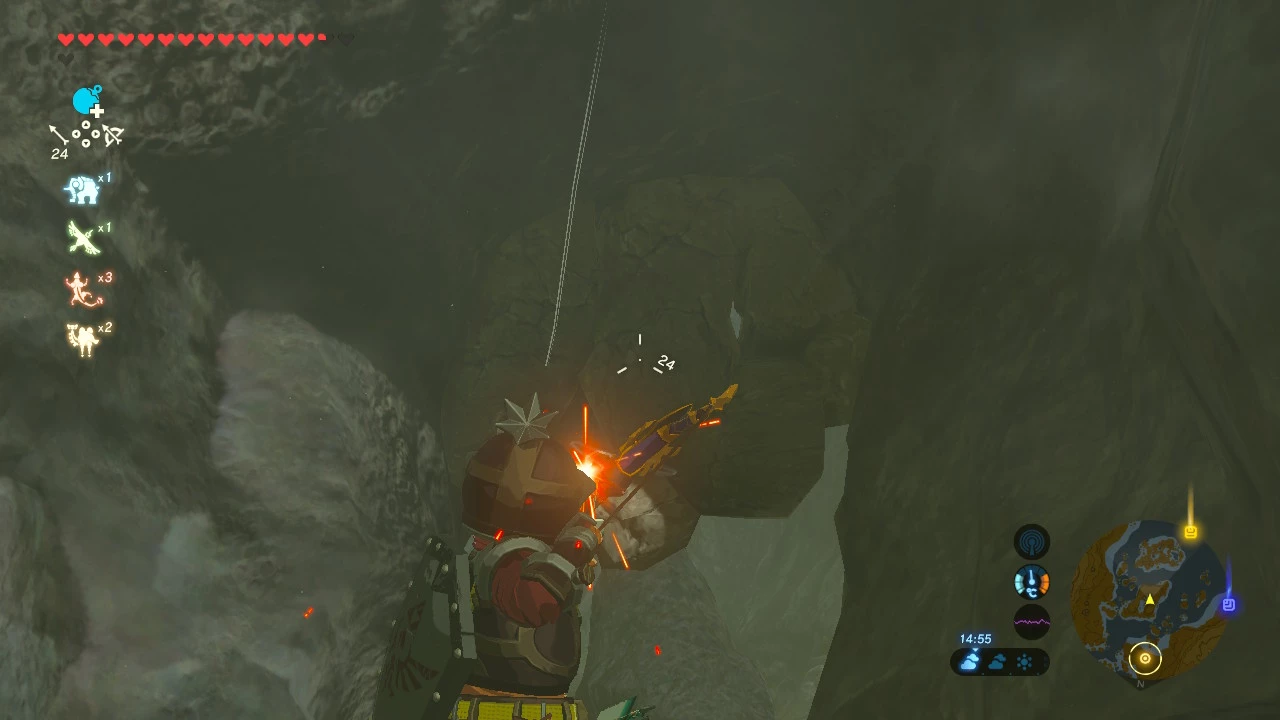 Use a Bomb Arrow to deal with these rocks