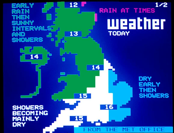 A Ceefax page
