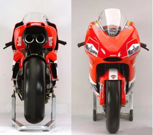 It has the glorious look and sound of an Italian Grand Prix bike - let's hope the fortunes of 2003 can return to Ducati with the 2005 bike.