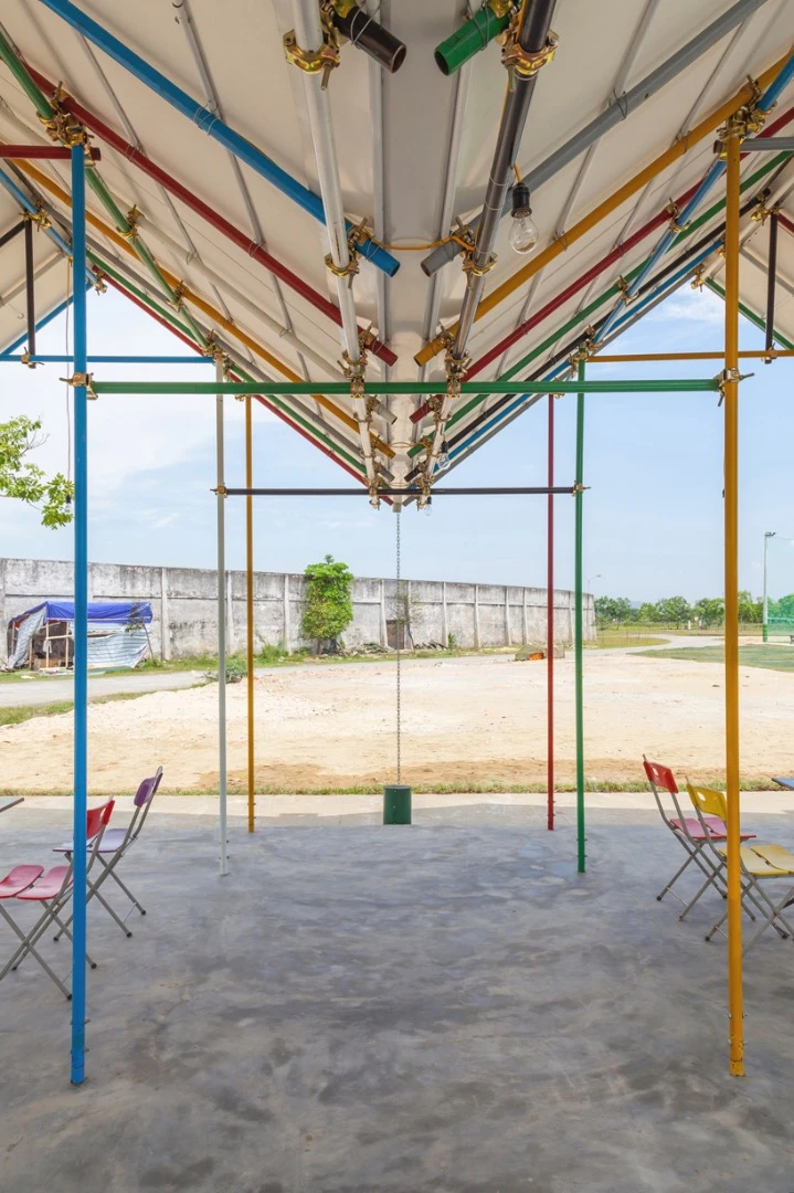 It is located near a ruined stadium in a rural area within Vietnam's North Central Coast region