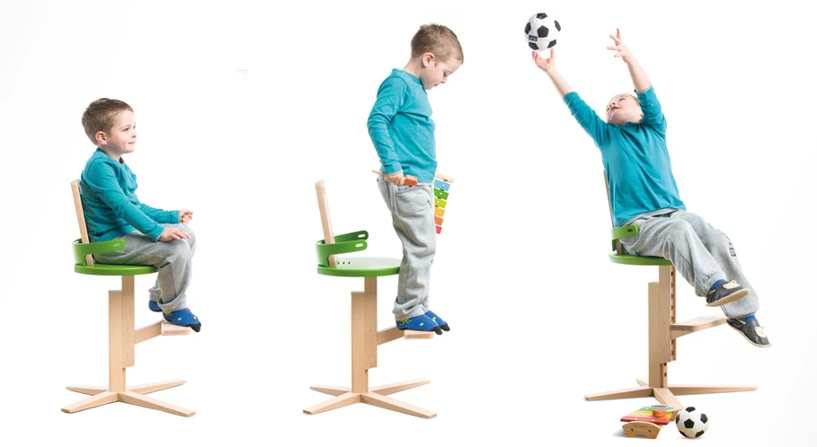 The Froc keeps the chair's center of gravity at the center for stability