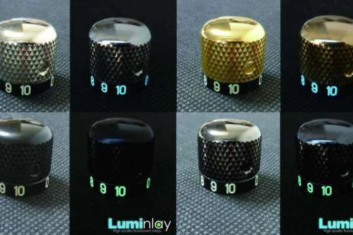 Luminlay's MA19 series glow-in-the-dark guitar knobs