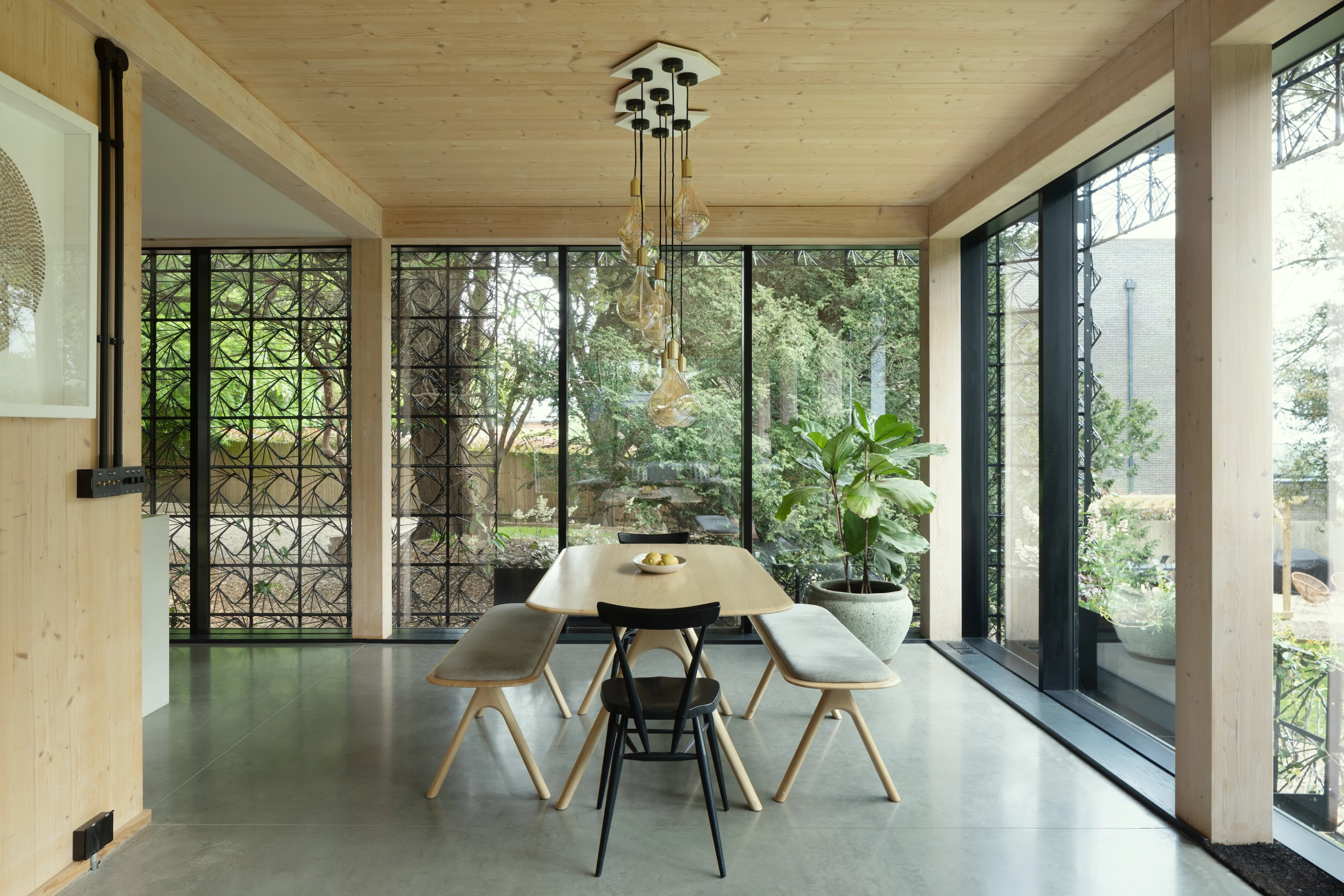 Woven's ground floor features an open layout and includes a dining area and kitchen