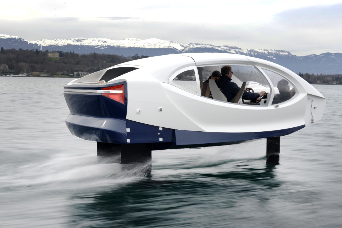 Top speed of the production boat while hydrofoiling will be around 20 knots, or 23 mph