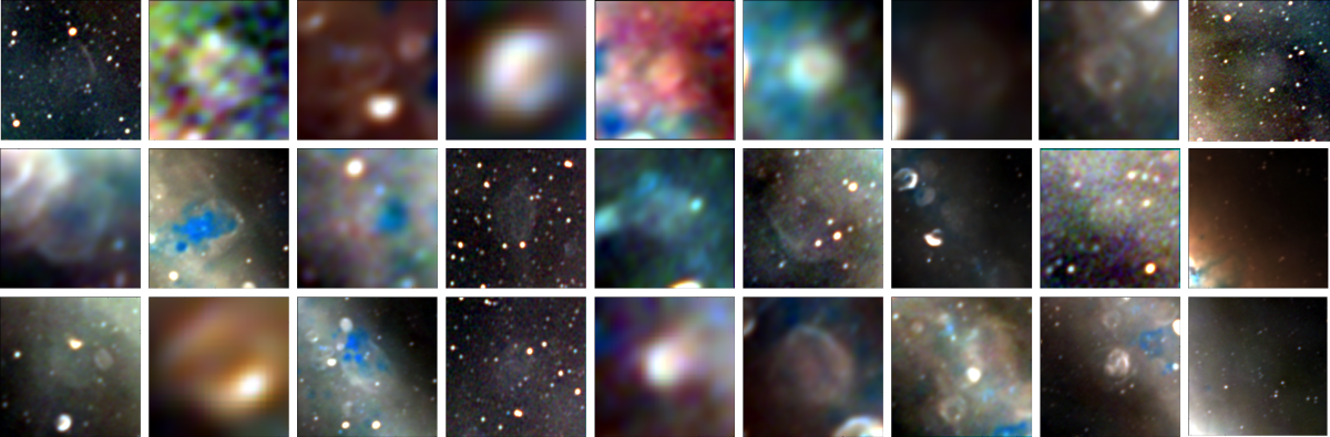 A mosaic showing the 27 supernova remnants that been been discovered in the MWA data