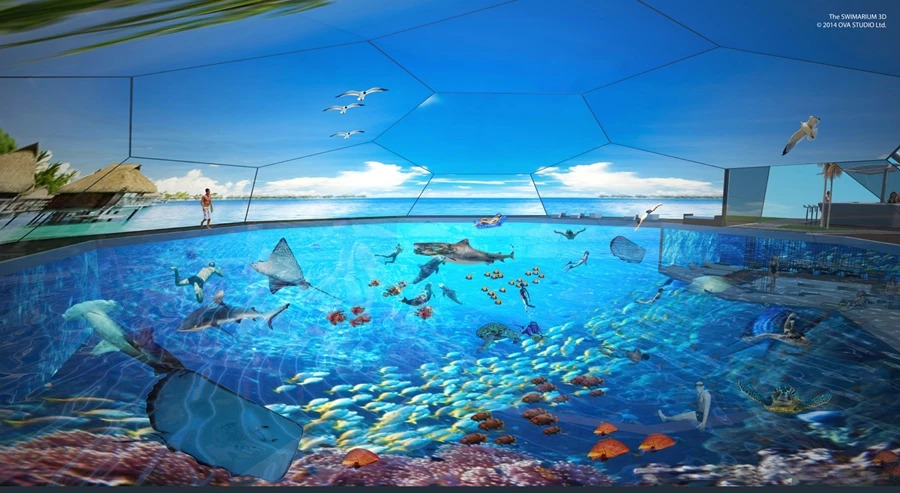 The pool concept is 25 m (82 ft) in diameter