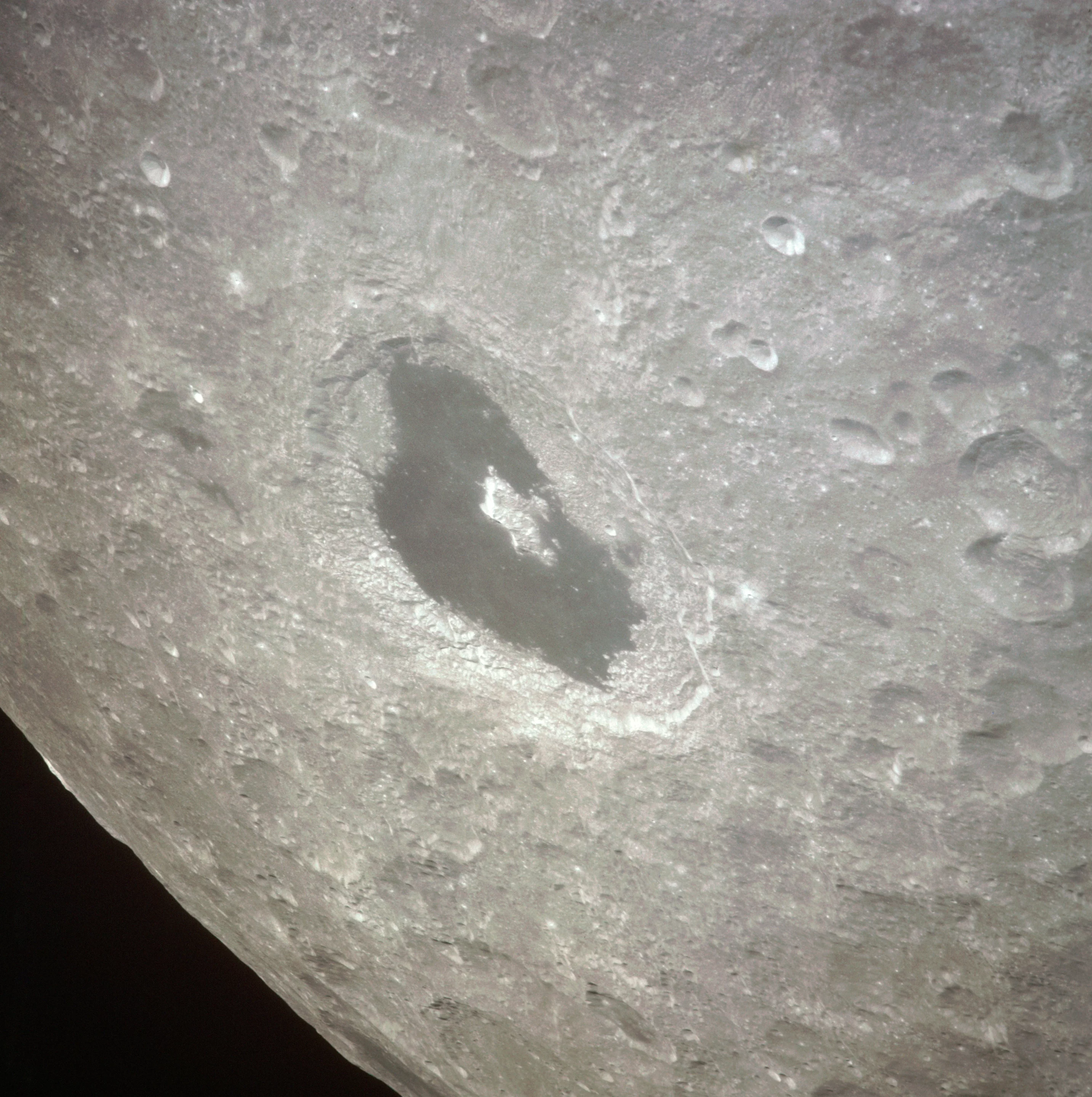 Tsilokovsky crater seen from Apollo 13