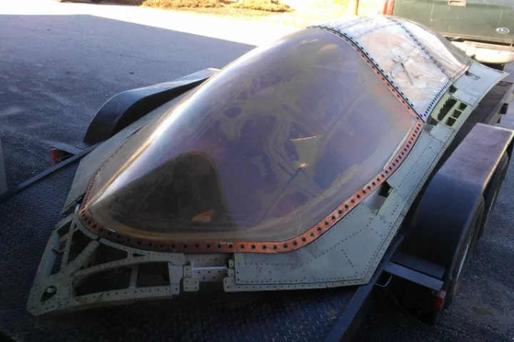 The cockpit canopy reportedly made for the failed A-12 Avenger II attack aircraft, which is now for sale on eBay (Photo: Seth Kettleman)