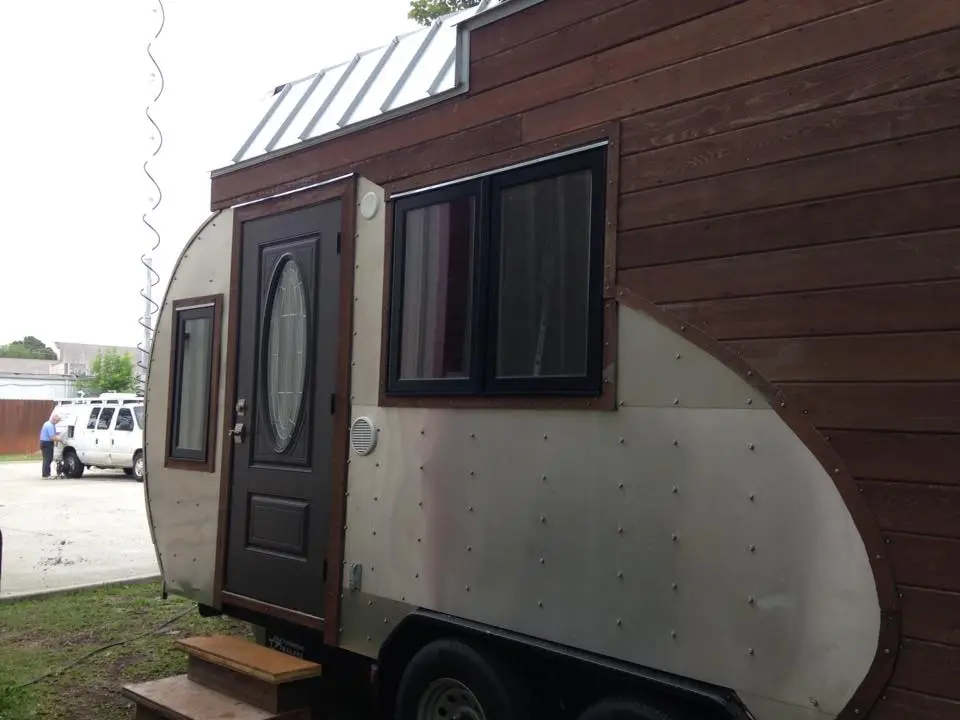 The unusual looking tiny house offers a break from the norm