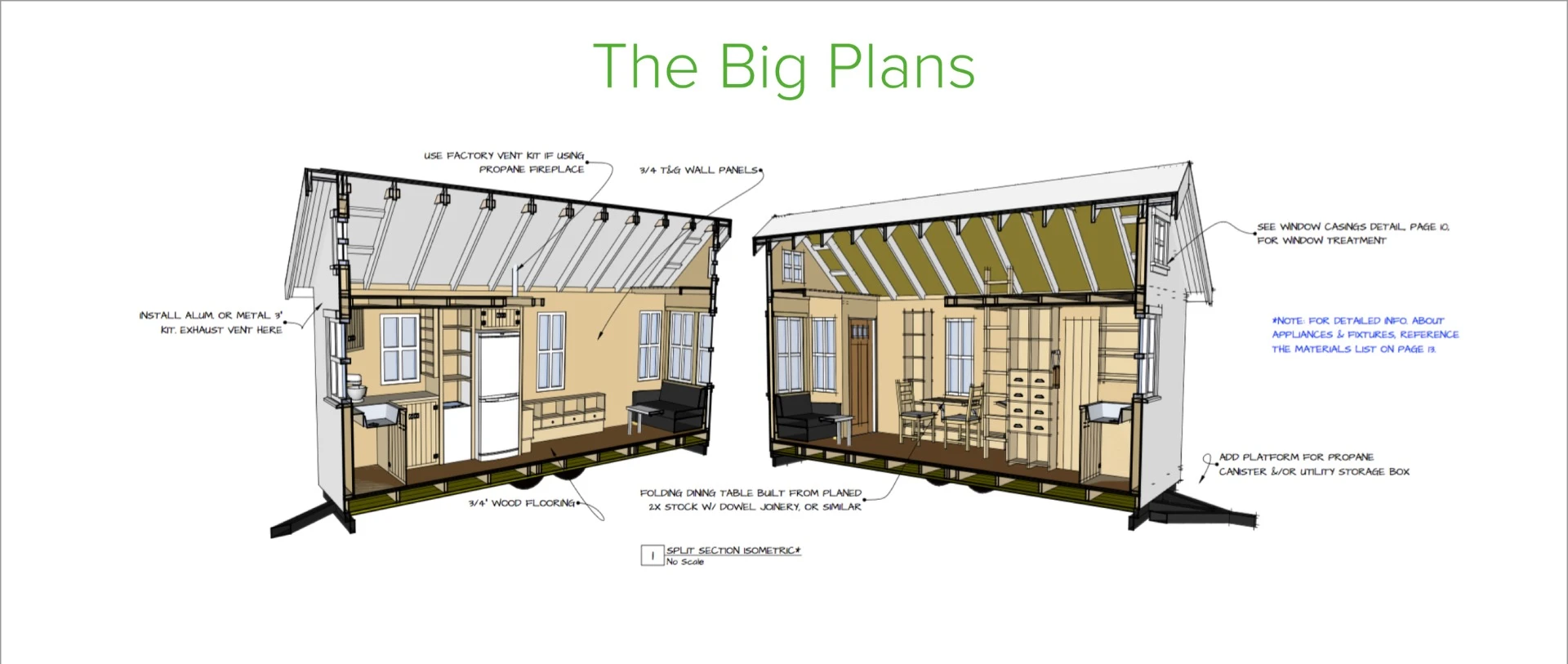 Architectural drawing of the tiny house