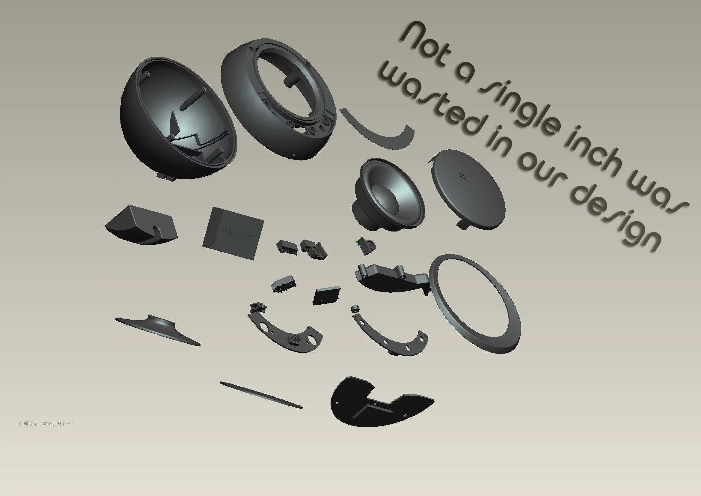 Exploded view of the components