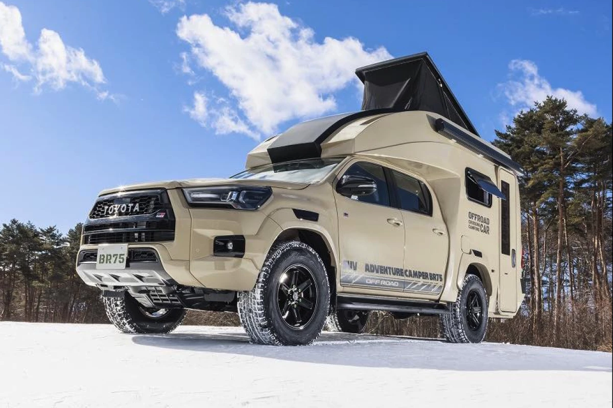 The BR75 SUV Adventure Camper combines the rugged, nimble capability of the Toyota Hilux with a cozy hotel room-on-wheels