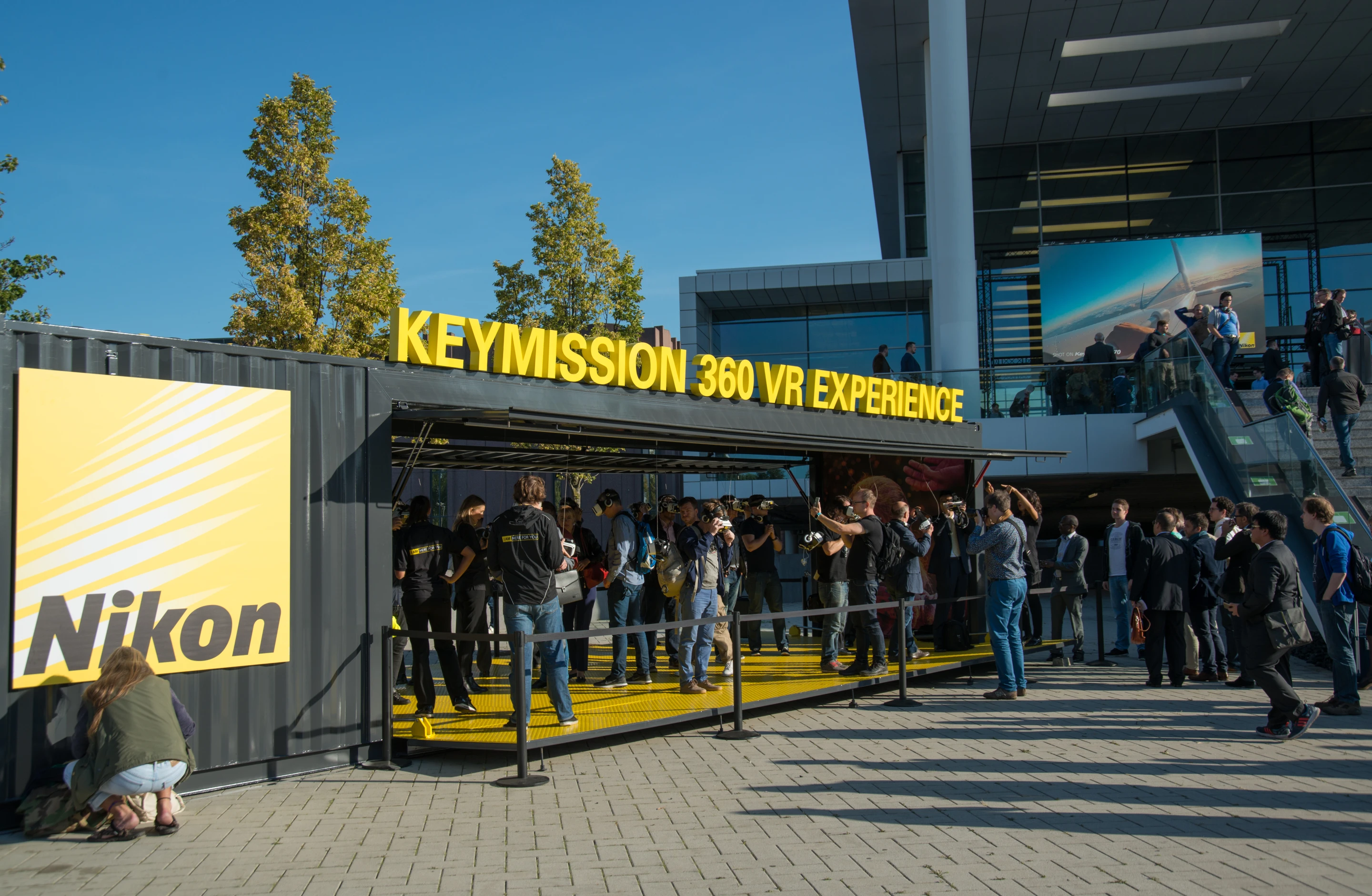 Nikon was showing of footage from its KeyMission 360 camera at the entrance to Photokina 2016