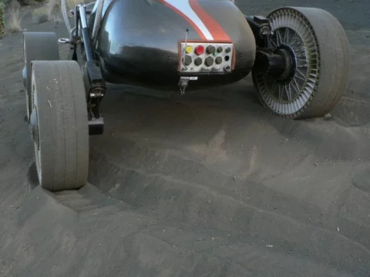 The Michelin Lunar Wheel during testing in Hawaii