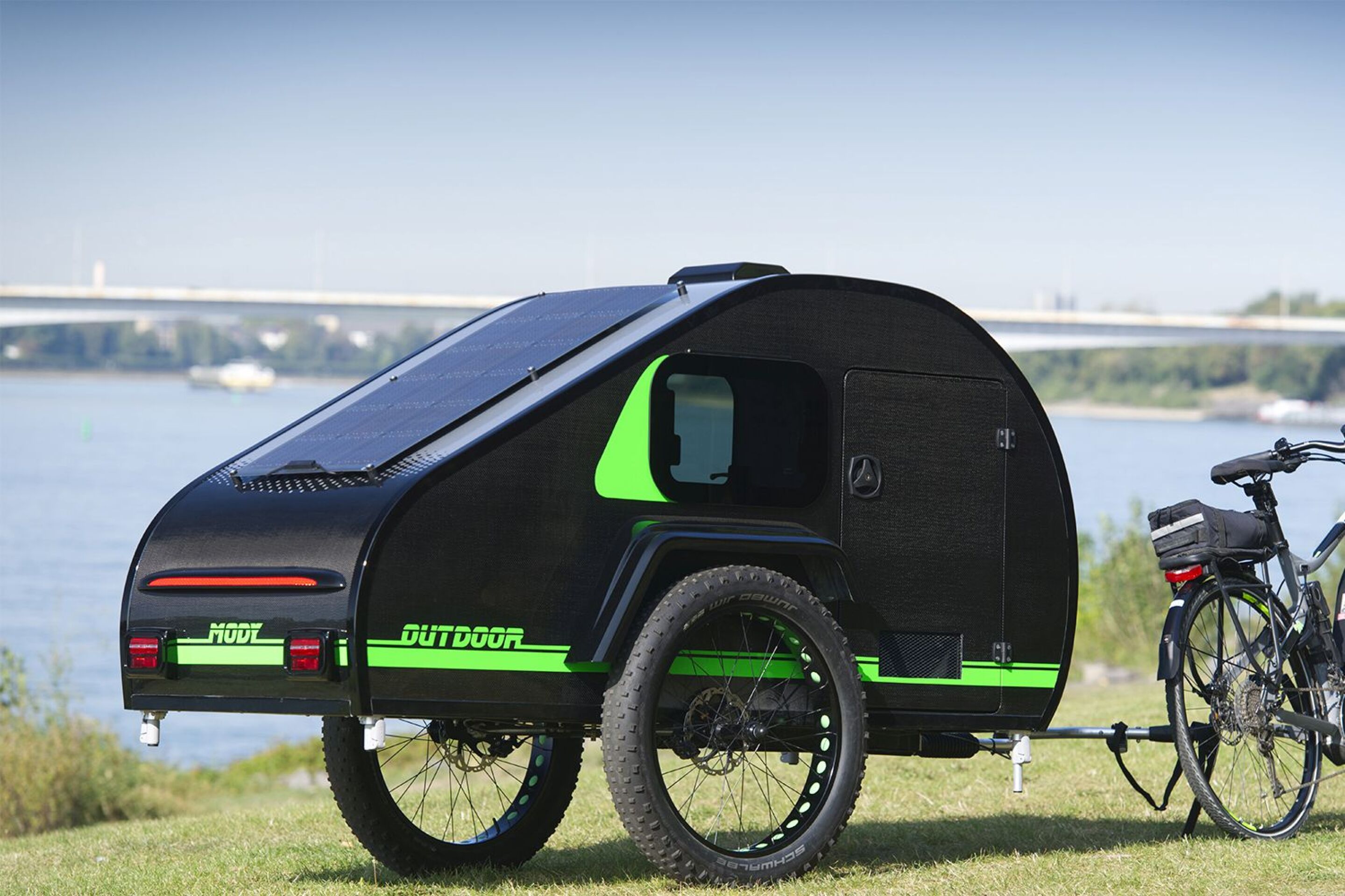 Fattire teardrop ebike camper explores the world via road and dirt