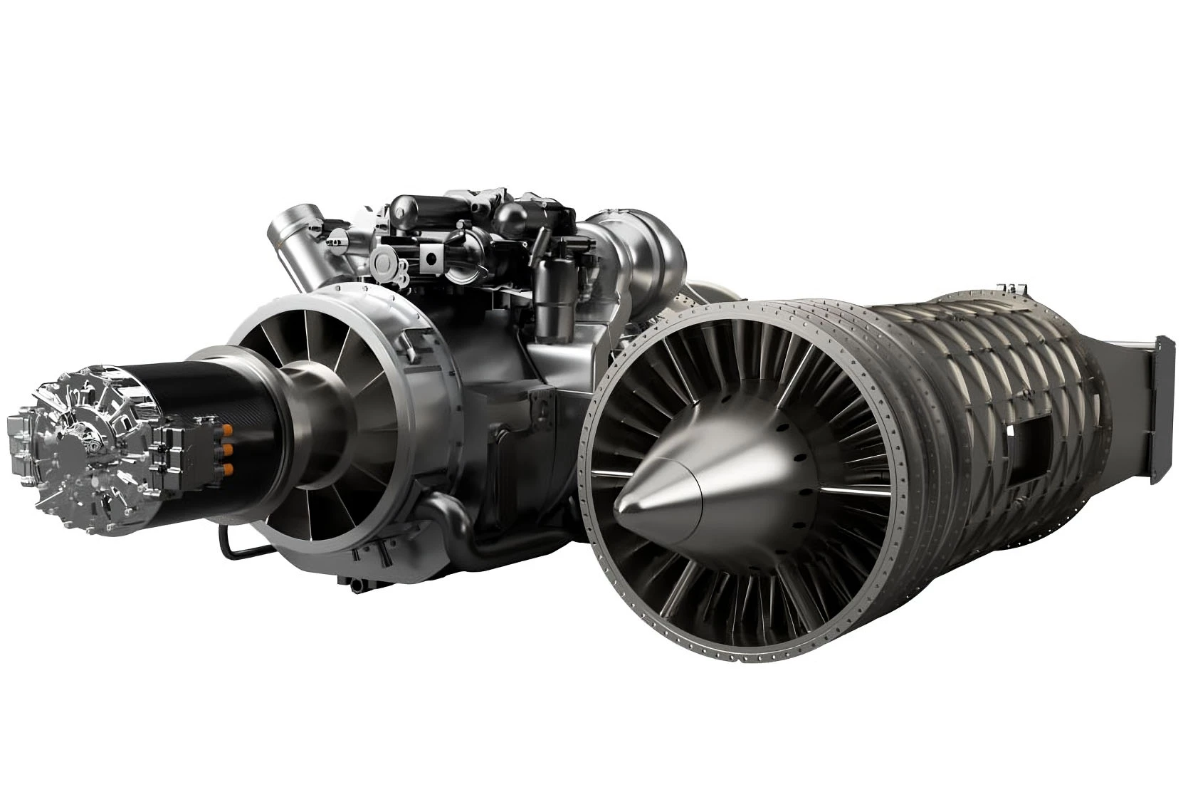 A rendering of a complete Astro Mechanica turboelectric adaptive jet engine
