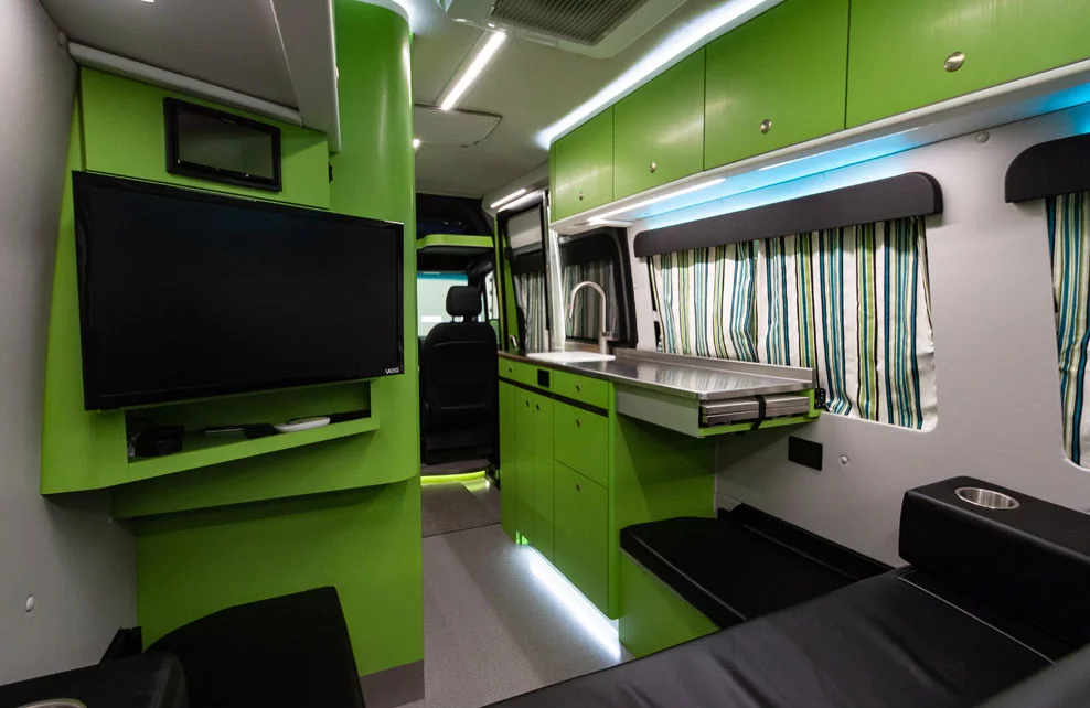 The Baja includes a 24-in TV and Apple TV media player