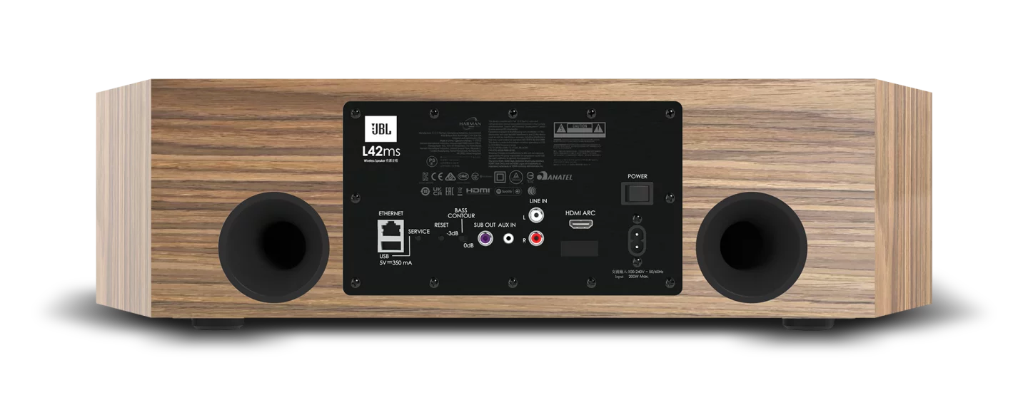 There's bass porting around back, plus the option to adjust the bass response depending on room configuration