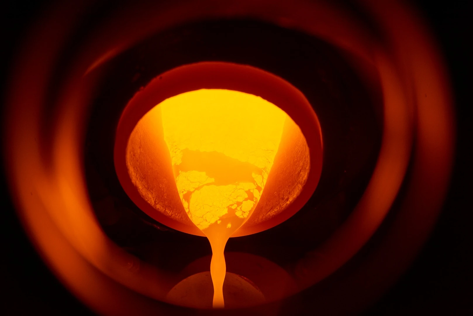 Melting the aluminum for the case