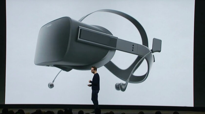 Oculus CEO Brendan Iribe unveiling the Oculus Earphones in October