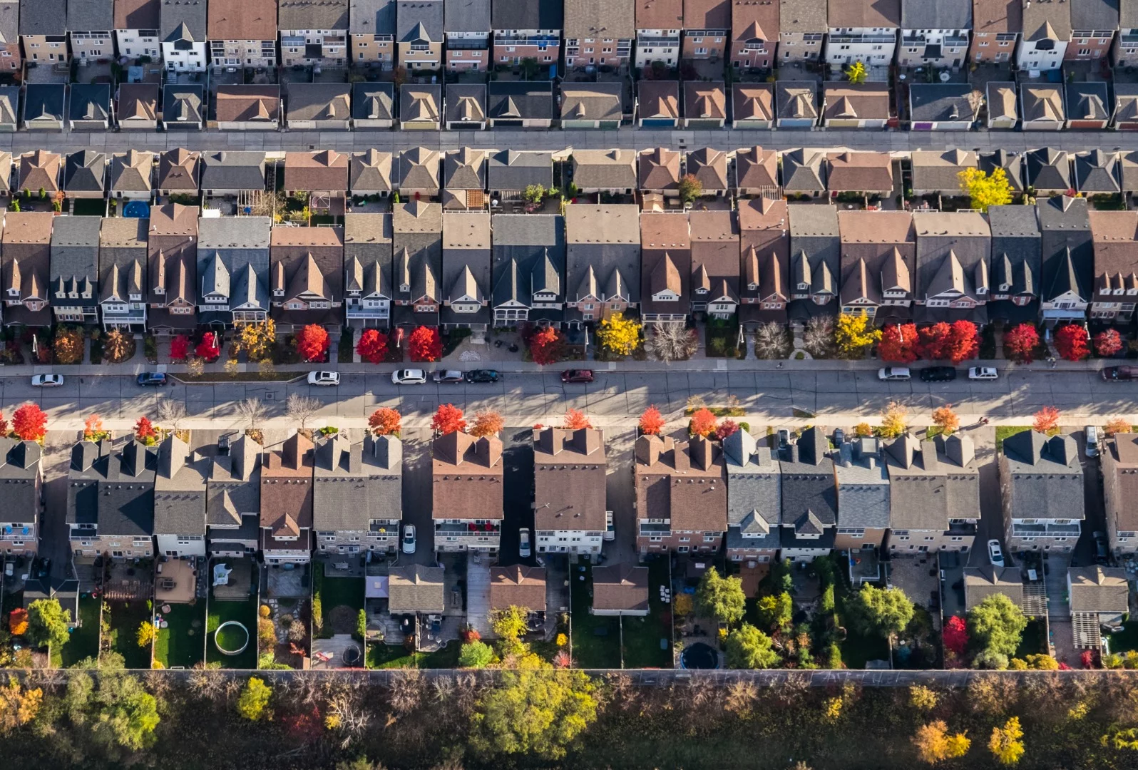 City life, the aerial shot from a small plane over Toronto