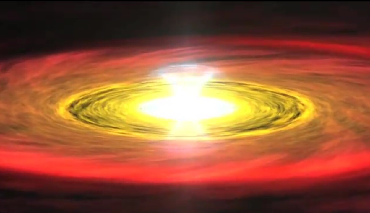 An artist's drawing of a black hole