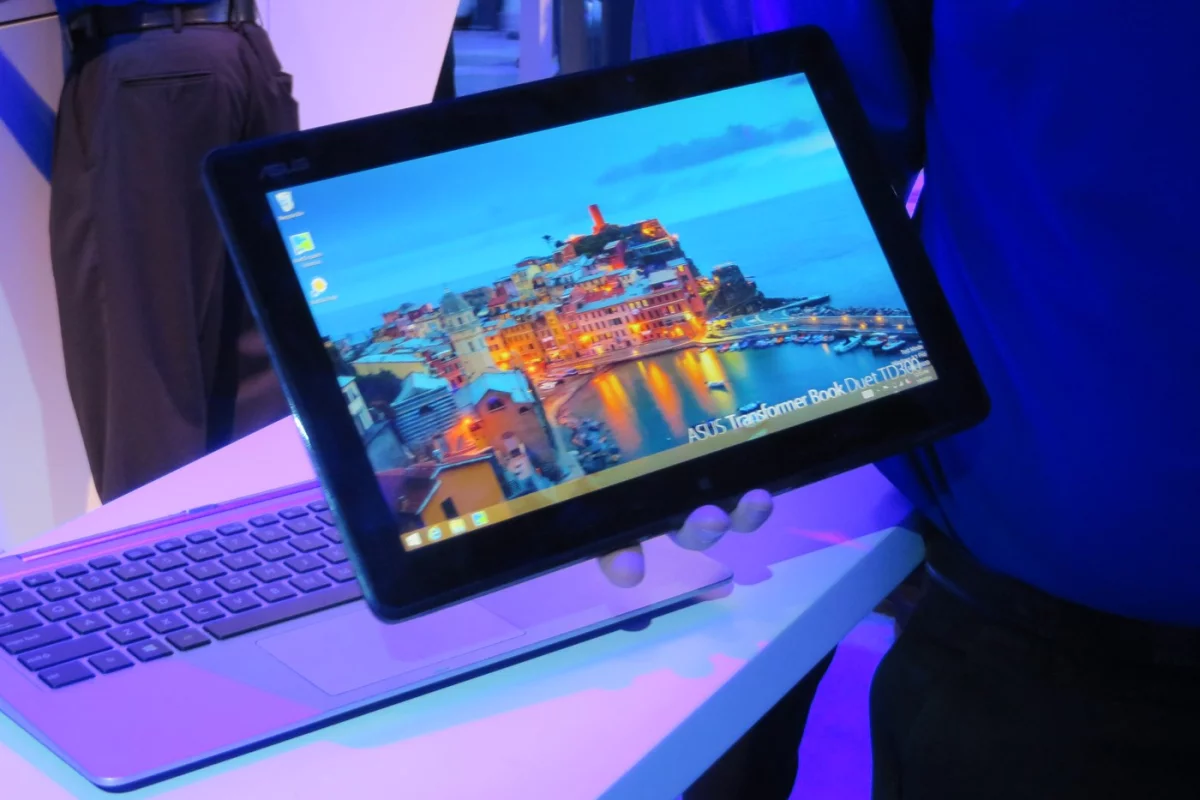 The Transformer Book Duet is a large tablet with a docking station that adds a 1 TB hard drive