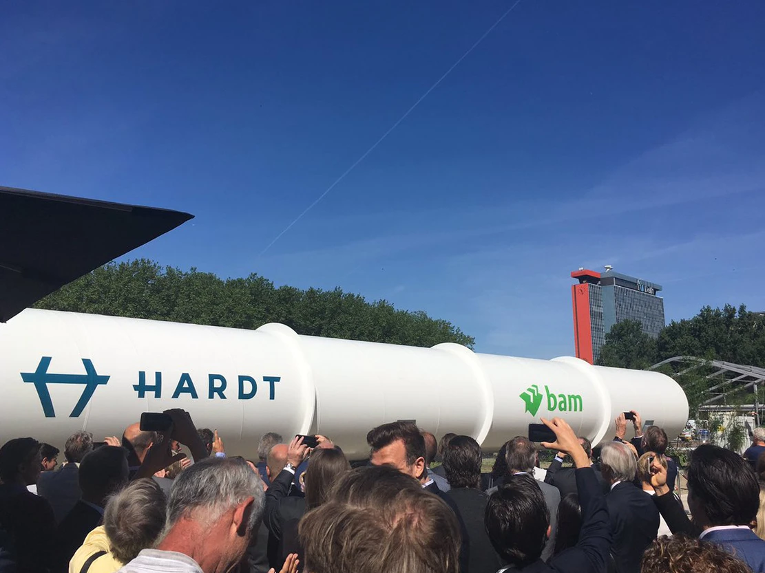 The Hyperloop test facility consists of a 30-meter long (100-ft) tube