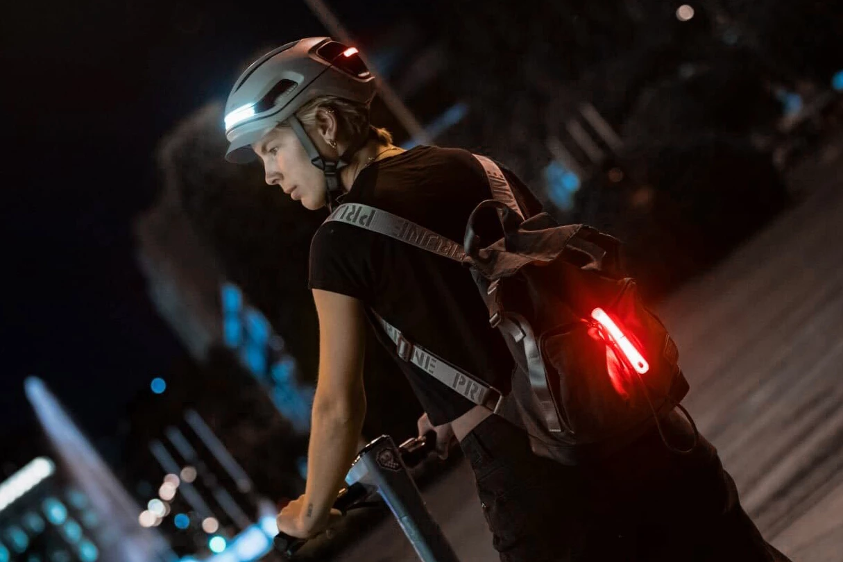 Optional clips allow the Aura bike lights to also be mounted on backpacks, etc.