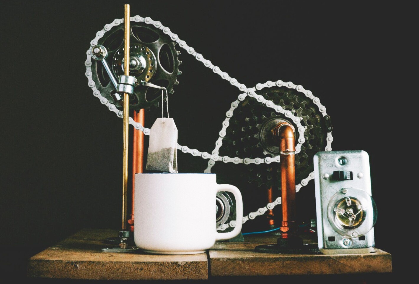 The automated teabag dunking machine is said to have been inspired by the breakfast-making machine in Chitty Chitty Bang Bang