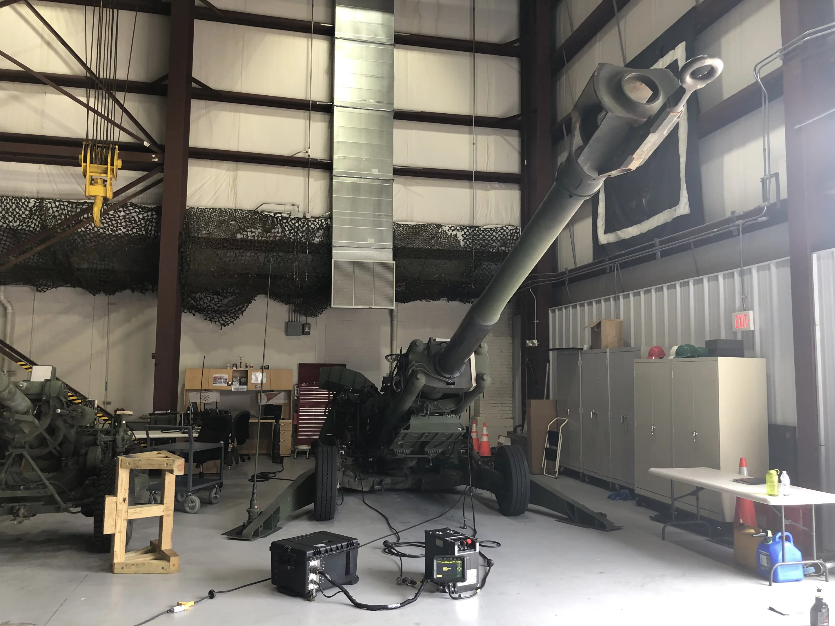 The Compact Artillery Power System (CAPS) generator unit powering the digital fire control system on an M777 Howitzer artillery piece