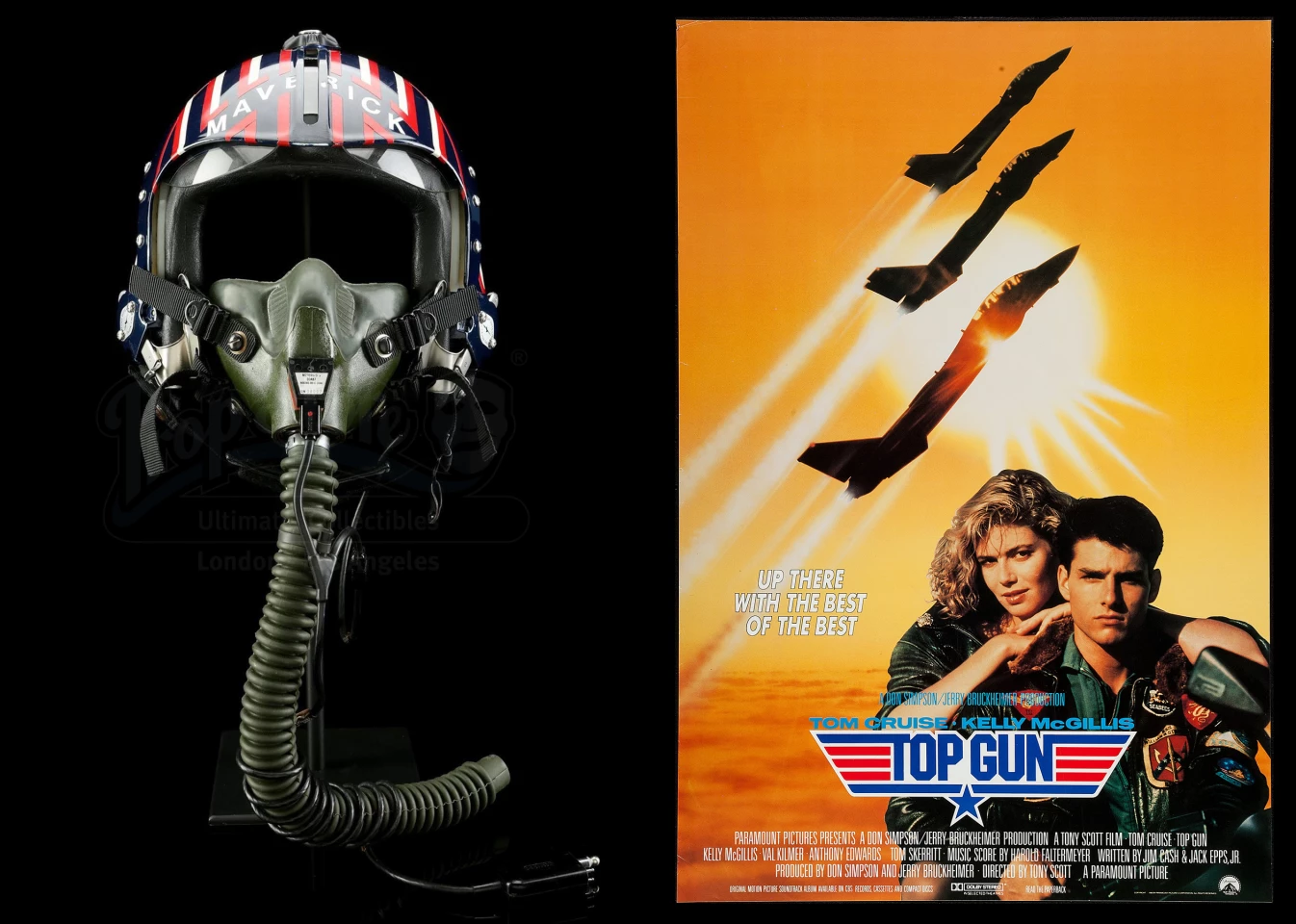 Pete "Maverick" Mitchell's (Tom Cruise) Fighter Pilot Helmet from Top Gun (1986) | Estimate: $50,000 to $70,000 | Propstore Entertainment Memorabilia Live Auction | Los Angeles | 26 & 27 August 2020