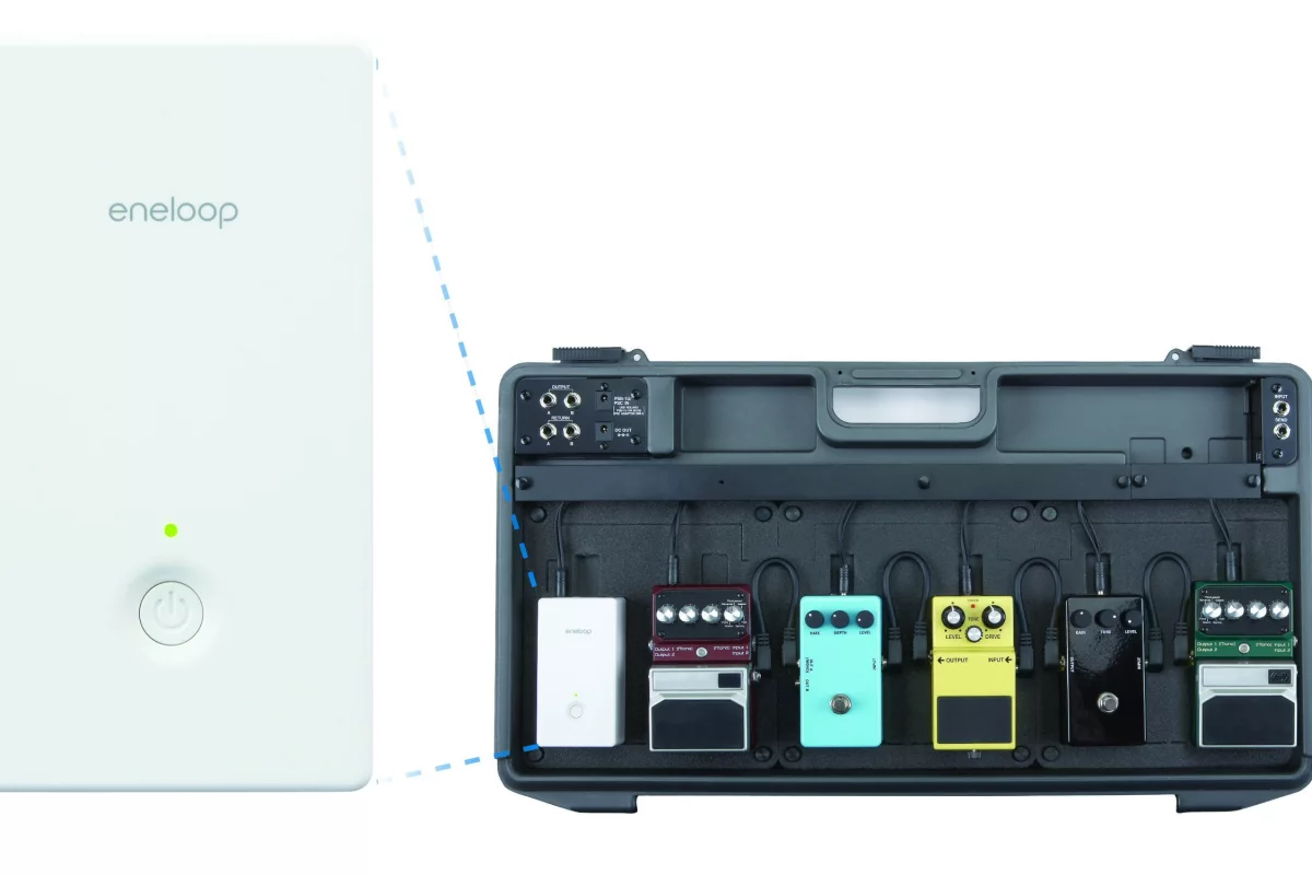 Sanyo's new Pedal Juice rechargeable power supply removes the need for a gig bag full of 9V batteries and also takes care of annoying hum caused by some AC outlets