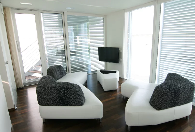 The second deck accommodates the living space