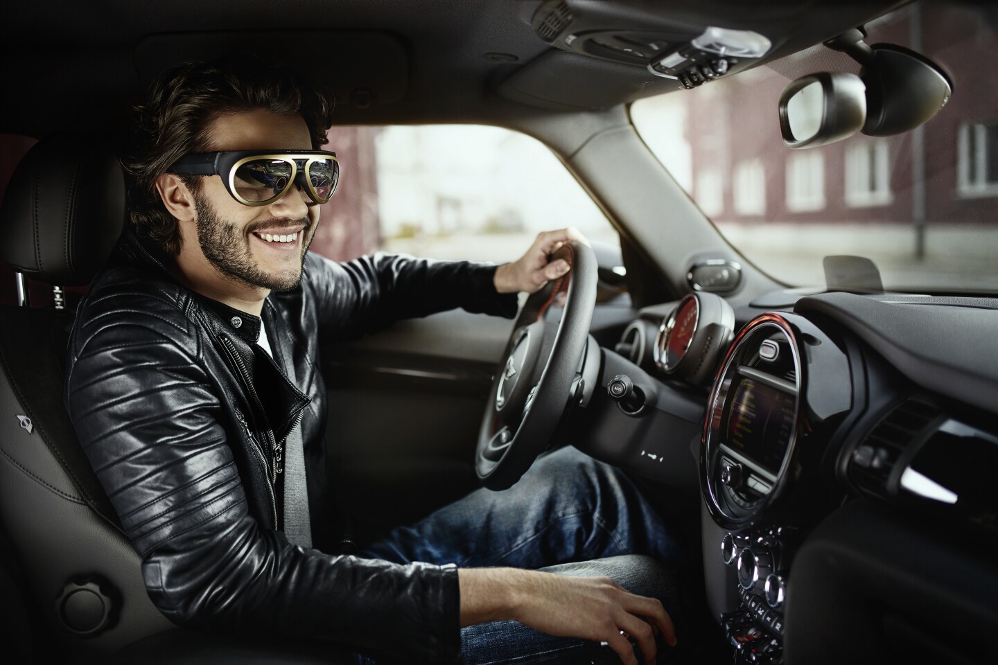 Mini Augmented Vision gives an insight into how intelligent connectivity between a Mini car and eyewear into which relevant content is projected might work in the future