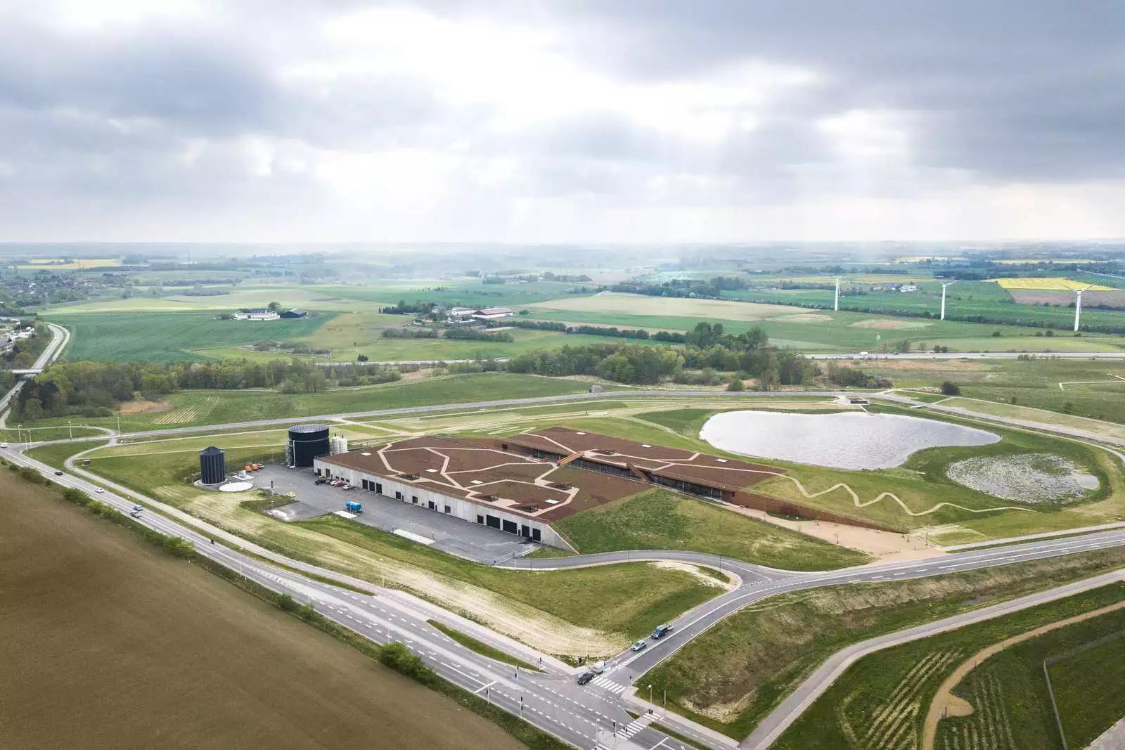 The Solrødgård Water Treatment Plant includes a recycling center, wastewater treatment plant and administrative facility