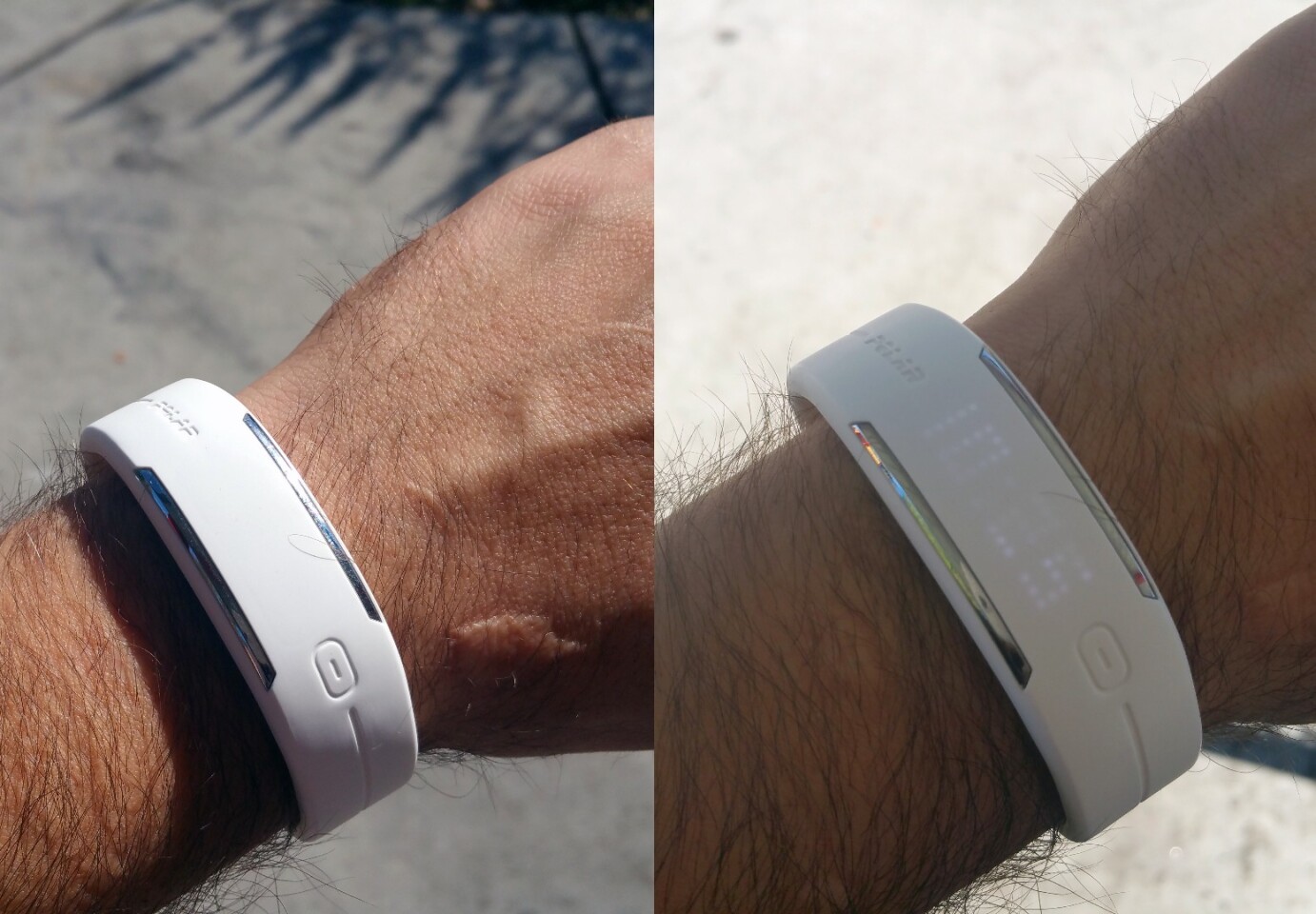 The Polar Loop 2's LED screen washes out in direct sunlight and is hard to read in the shade