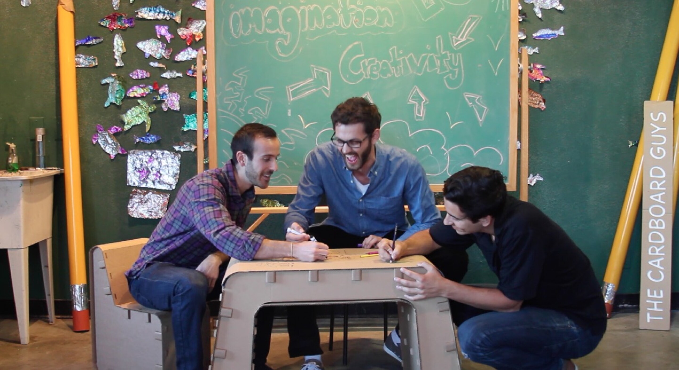 Kids Imagination Furniture lets children build their own cardboard desk