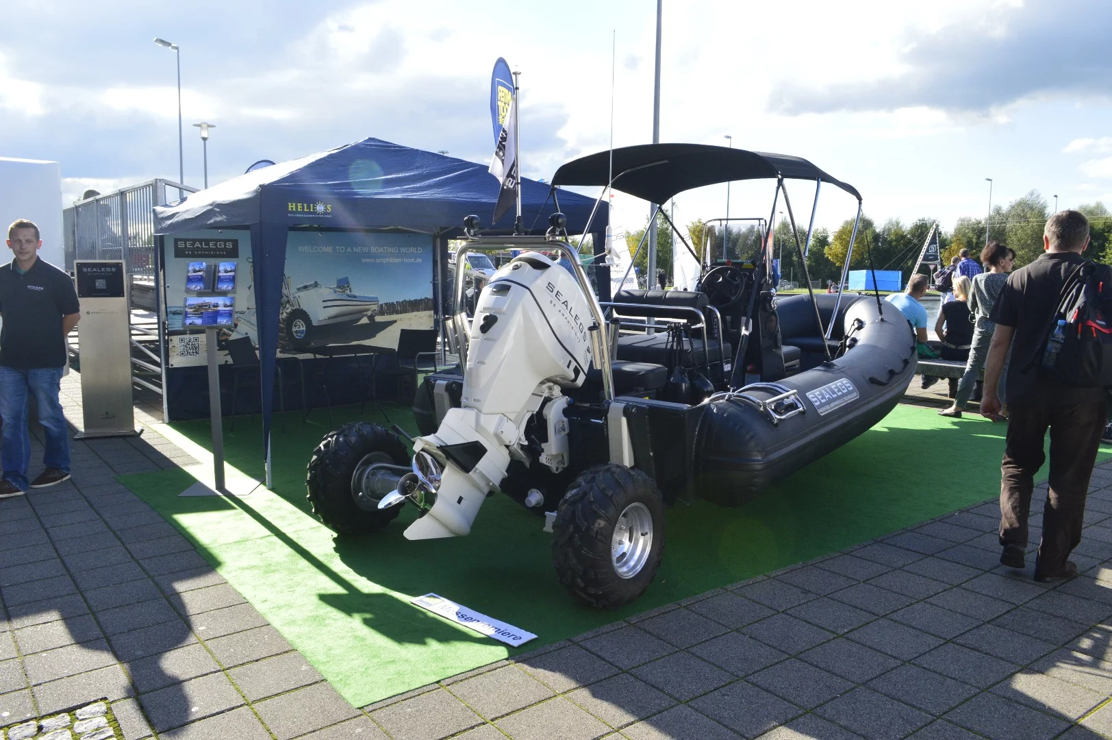 Sealegs amphibious boat outside at Interboot
